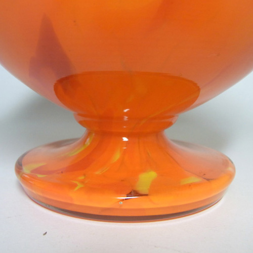 (image for) Czech 1930's Orange Spatter/Splatter Glass Posy Vase - Click Image to Close