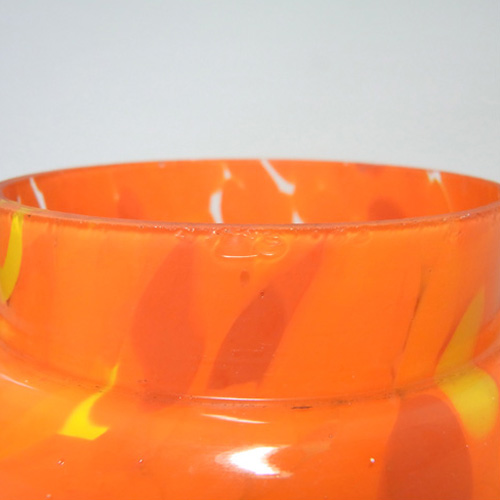 (image for) Czech 1930's Orange Spatter/Splatter Glass Posy Vase - Click Image to Close