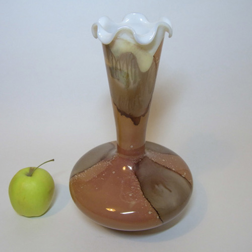 (image for) Stelvia Large Italian Sandy/White Glass Vase - Click Image to Close