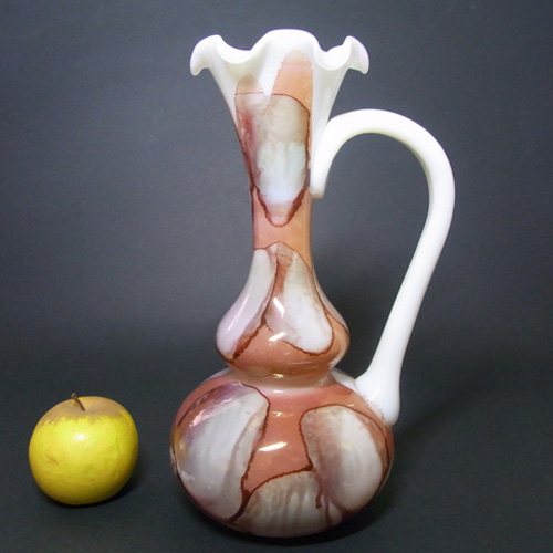(image for) Stelvia Italian Peach/White Glass Vase/Jug - Click Image to Close