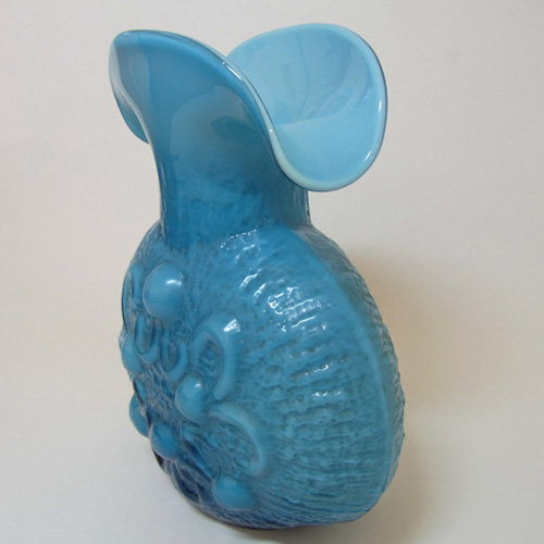 Stelvia Italian Blue Glass Antiqua Vase by Wayne Husted - Click Image to Close