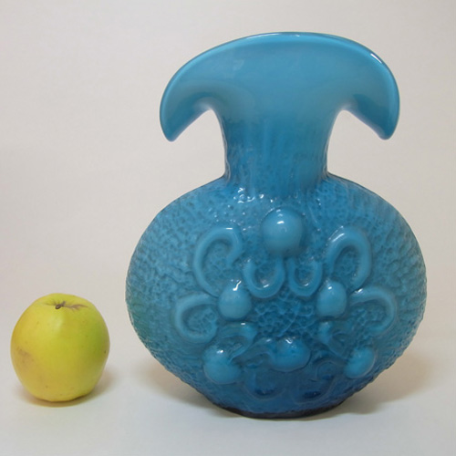 Stelvia Italian Blue Glass Antiqua Vase by Wayne Husted - Click Image to Close