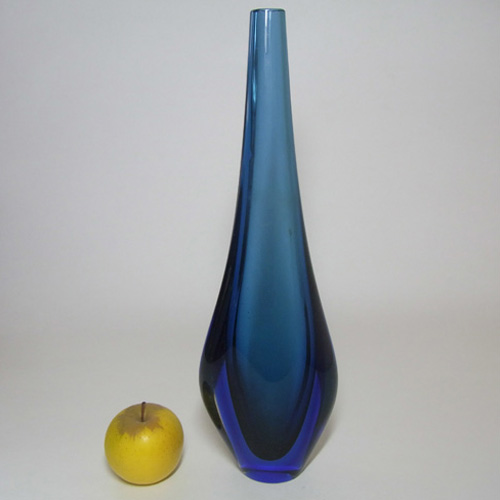 (image for) Murano/Sommerso 1950's Turquoise & Blue Glass Stem Vase - Click Image to Close