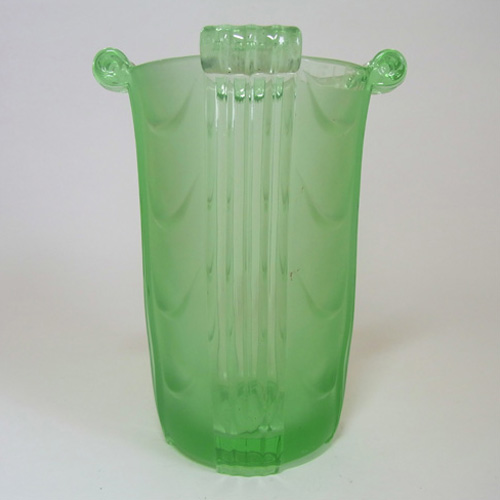 (image for) Stölzle #19680 Czech Art Deco 1930's Green Glass Vase - Click Image to Close