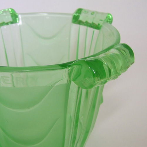 (image for) Stölzle #19682 Czech Art Deco 1930's Green Glass Celery Vase - Click Image to Close