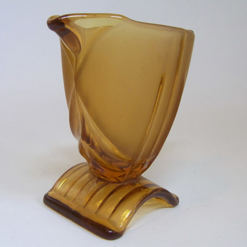 (image for) Stölzle Czech Art Deco 1930's Amber Glass Jug/Creamer - Click Image to Close