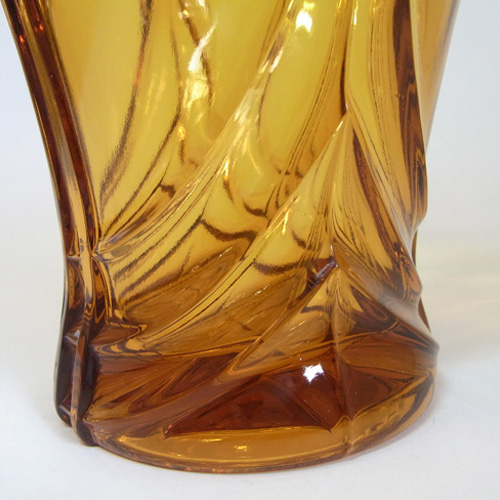 (image for) Stölzle Czech Art Deco 1930's Amber Glass Vase - Click Image to Close