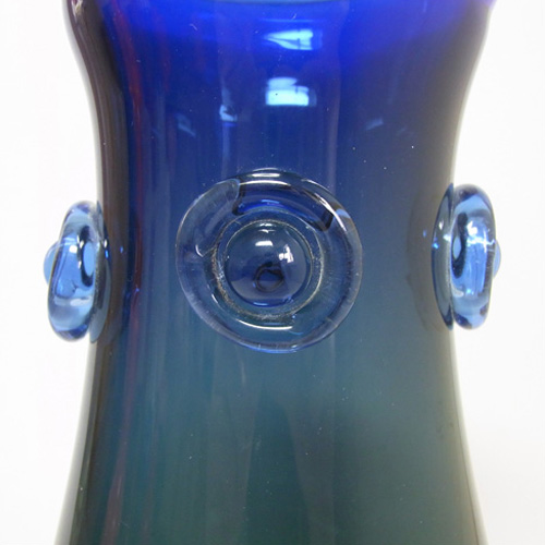 (image for) Svoboda Large Czech Blue + Green Glass Vase #0901/26 - Click Image to Close