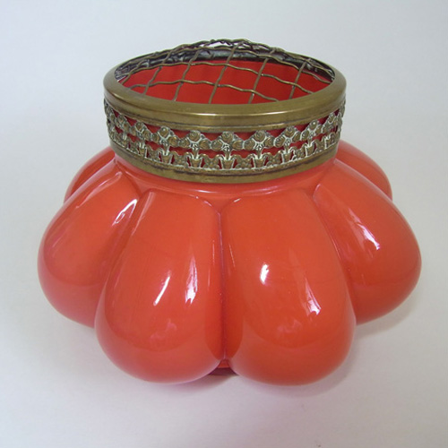 (image for) 1930's Czech/Bohemian Orangey Red Glass Posy Vase - Click Image to Close