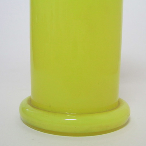 1930's Czech/Bohemian Yellow & Blue Tango Glass Vase - Click Image to Close