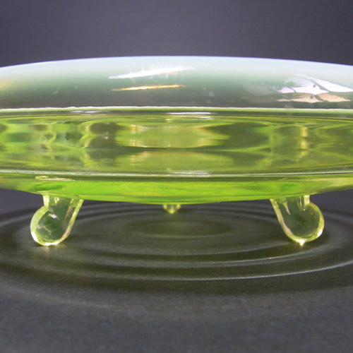 Victorian 1900's Vaseline/Pearline Uranium Glass Bowl - Click Image to Close