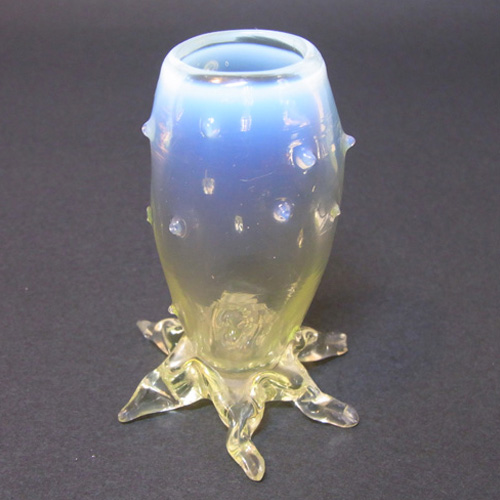 (image for) John Walsh Victorian Vaseline/Uranium Glass Thorn Vase - Click Image to Close