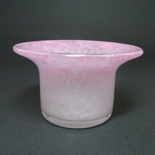 (image for) Vasart Signed Scottish Pink Mottled Glass Bowl B035 - Click Image to Close