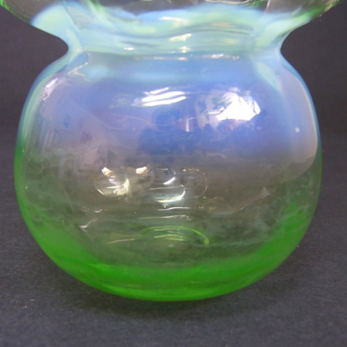 (image for) Victorian 1900's Green Opalescent Glass Posy Vase - Click Image to Close