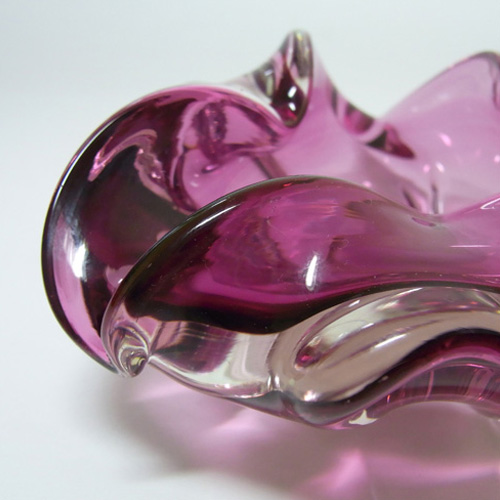 Vetro Artistico Veneziano Murano Purple Glass Bowl - Labelled - Click Image to Close