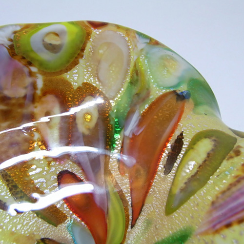 Vetro Artistico Veneziano Murano Glass Silver Leaf Bowl - Click Image to Close