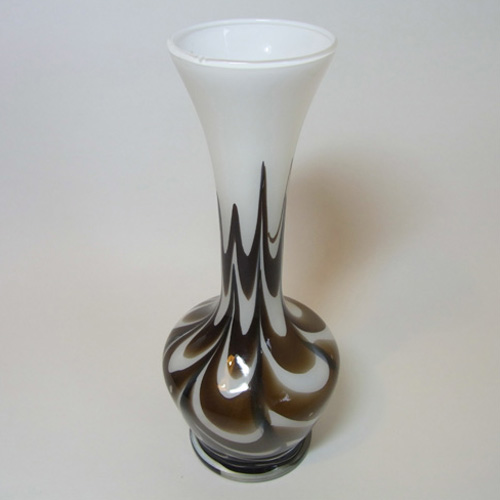 (image for) V.B. Opaline Florence Italian Marbled Brown Glass Vase - Click Image to Close