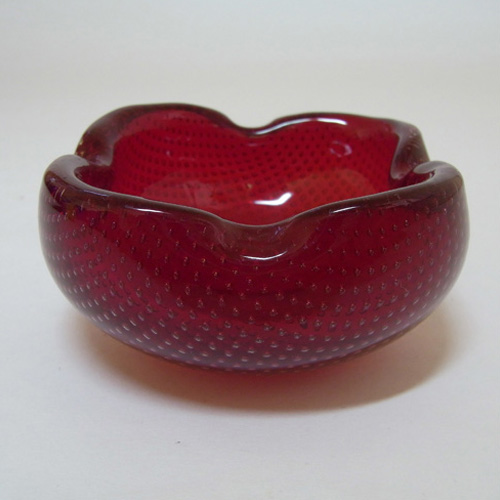 Venini Murano Red Glass Bullicante Bowl by Carlo Scarpa - Click Image to Close