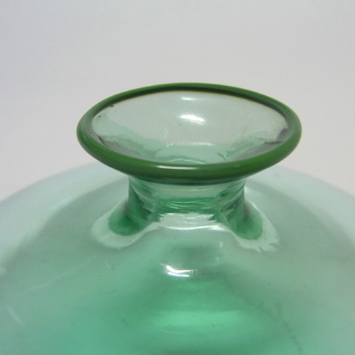 Venini Murano Turquoise Glass Vase - Signed + Labelled - Click Image to Close