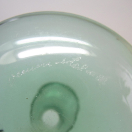 (image for) Venini Murano Turquoise Glass Vase - Signed + Labelled - Click Image to Close