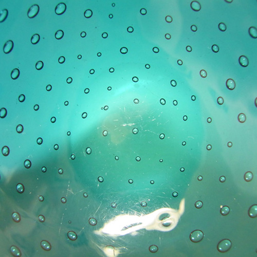 Venini Murano Blue Glass Bubble Bowl - Acid Stamp - Click Image to Close