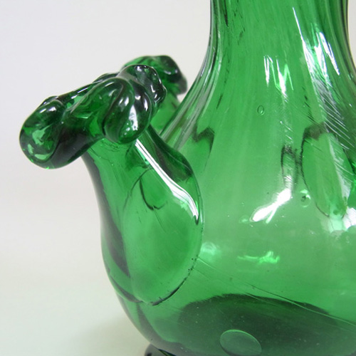 Gordiola Spanish Green Glass Five Spout Vase - Click Image to Close