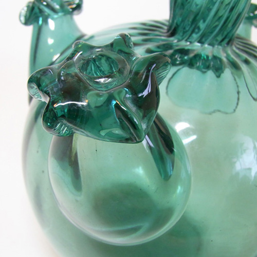 (image for) Gordiola Spanish Turquoise Glass Five Spout Vase - Click Image to Close