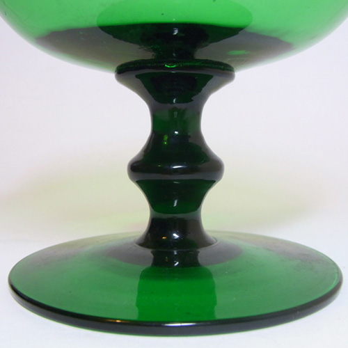 (image for) Empoli Verde Italian Green Glass Footed Bowl - Labelled - Click Image to Close