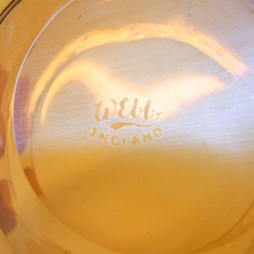 (image for) Thomas Webb Stourbridge Amber Glass Bowl - Acid Stamped - Click Image to Close