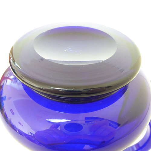 (image for) Thomas Webb Stourbridge Bristol Blue Glass Jug - Label - Click Image to Close