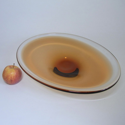 (image for) Wedgwood Large Orange Glass Fruit Bowl - Acid Stamped - Click Image to Close