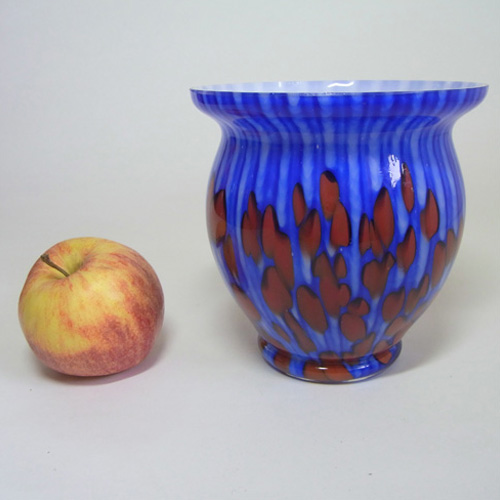 (image for) Franz Welz 1930's Czech Red/Blue Spatter Glass Vase - Click Image to Close