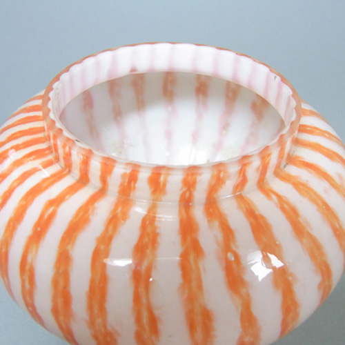 (image for) Franz Welz 1930's Czech Orange Striped Glass Posy Vase - Click Image to Close