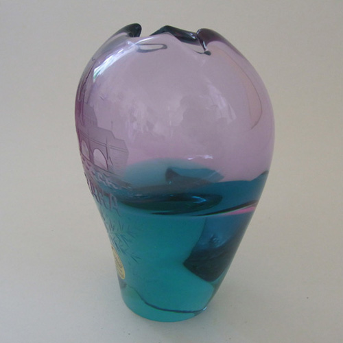 (image for) Atelier Veselous Czech Lilac + Turquoise Glass Vase - Click Image to Close