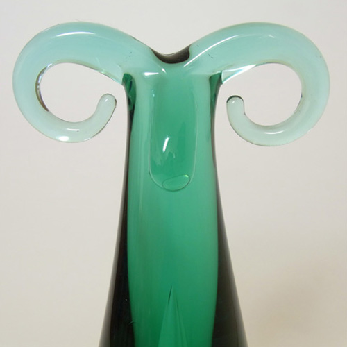 (image for) Zelezny Brod Czech Turquoise Glass Ram Sculpture - Click Image to Close