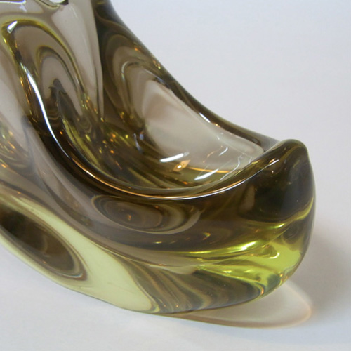 Zelezny Brod Sklo (ZBS) Czech Amber Glass Ashtray by Miloslav Klinger - Click Image to Close