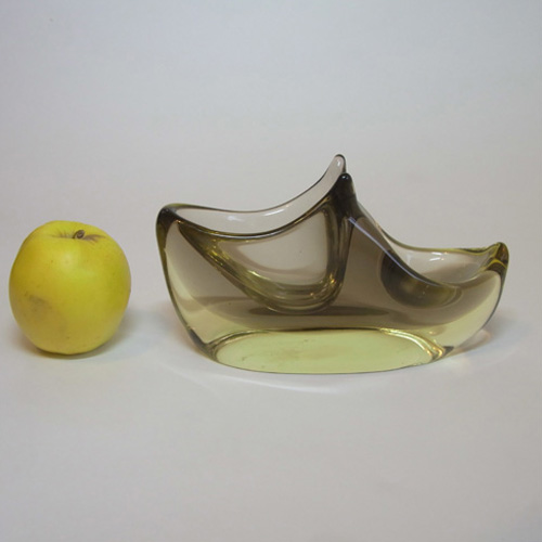 (image for) Zelezny Brod Sklo (ZBS) Czech Amber Glass Ashtray by Miloslav Klinger - Click Image to Close
