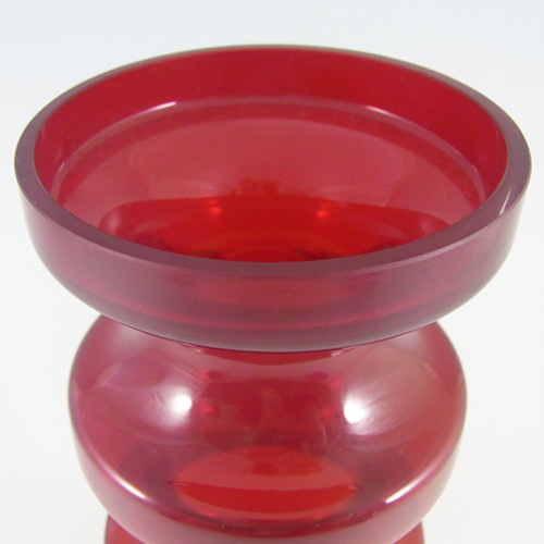 Alsterfors #S5014 Per Ström Red Hooped Glass Vase - Labelled - Click Image to Close
