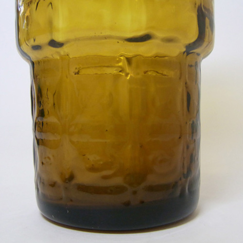 Alsterfors Scandinavian 1960's Amber Glass Ribbed Vase - Click Image to Close