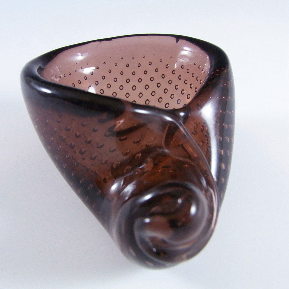 Archimede Seguso Murano Bubble Glass Bowl - Labelled - Click Image to Close