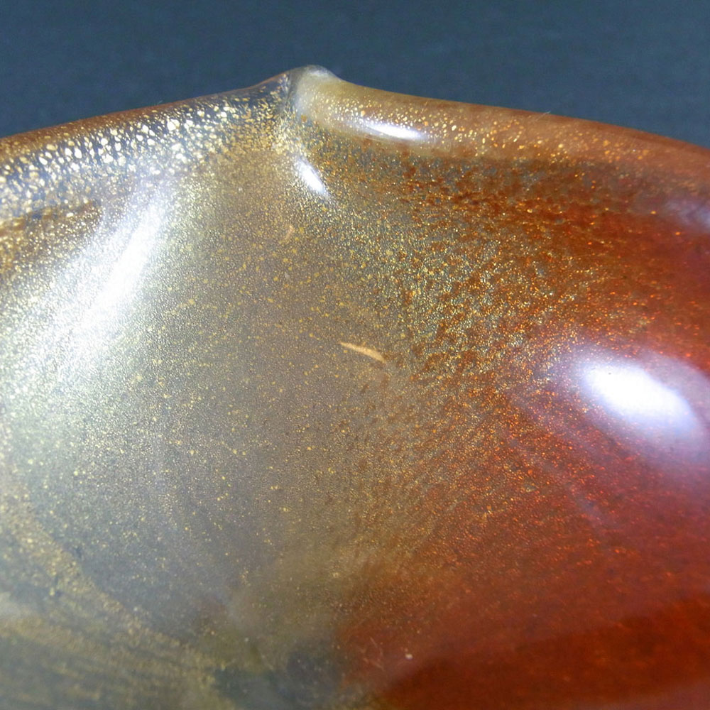 (image for) Archimede Seguso Polveri Gold Leaf Murano Glass Bowl - Click Image to Close
