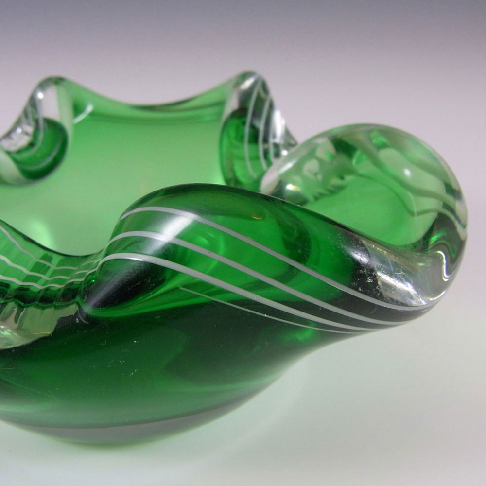 (image for) Archimede Seguso Murano Green Glass Bowl - Signed - Click Image to Close