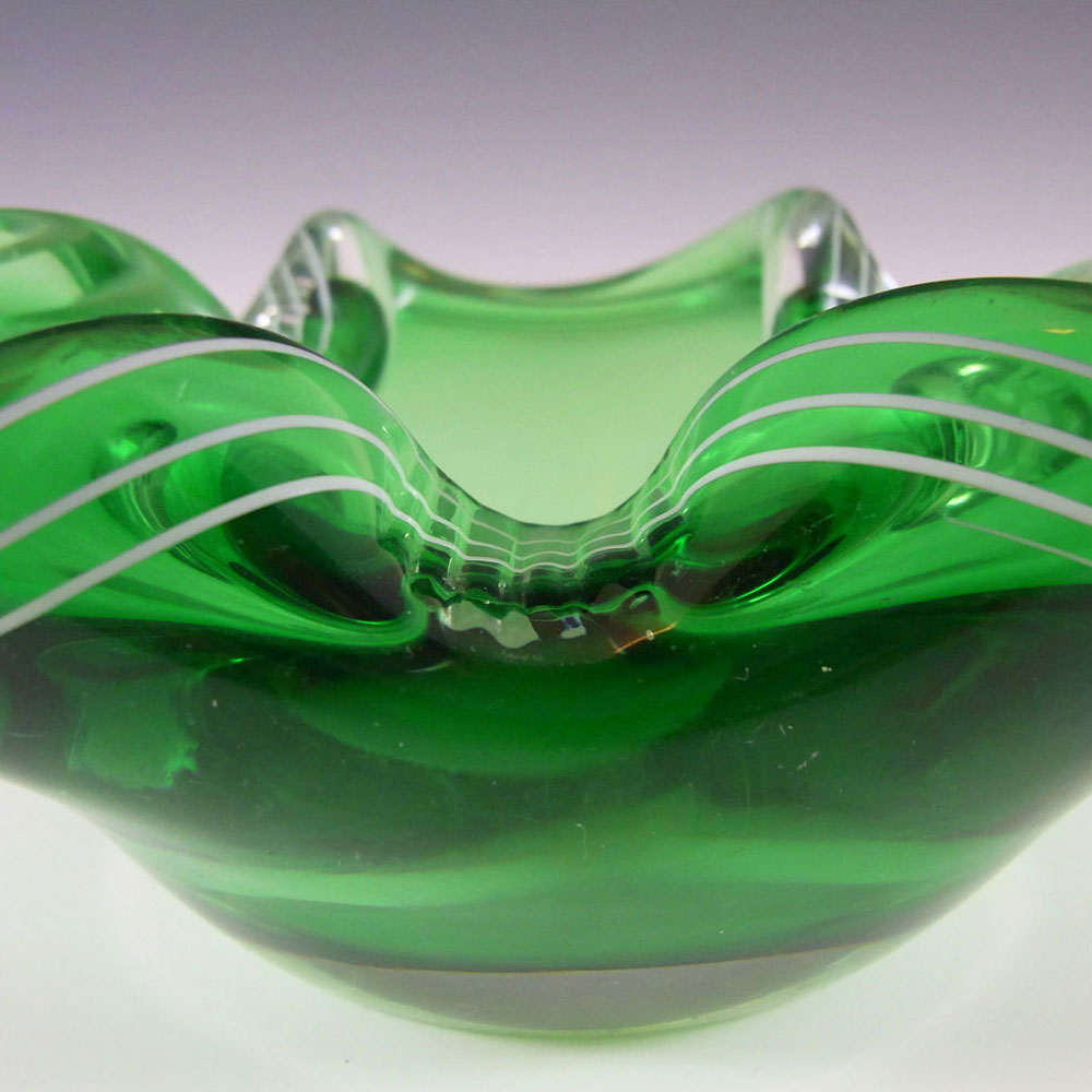 (image for) Archimede Seguso Murano Green Glass Bowl - Signed - Click Image to Close