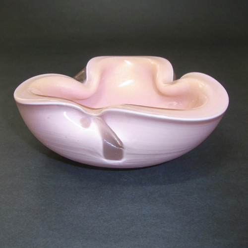 (image for) Barbini Murano Pink & Gold Leaf Glass Biomorphic Bowl - Click Image to Close
