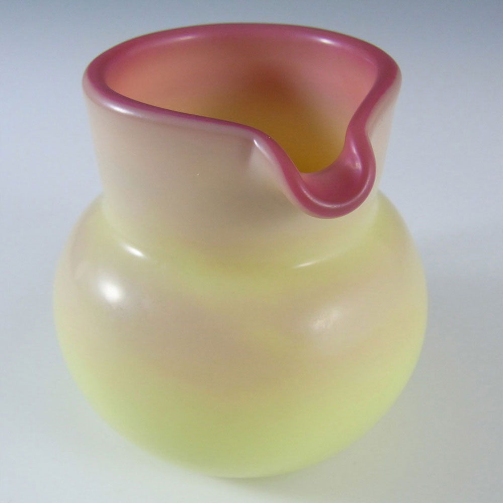 (image for) Victorian Burmese Uranium Pink & Yellow Glass Jug - Click Image to Close