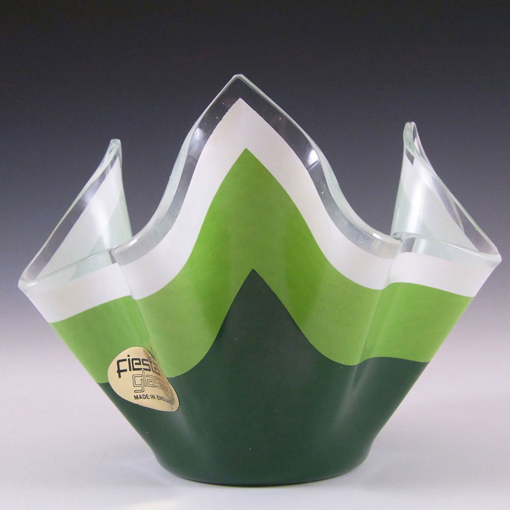 (image for) Chance Brothers Green Glass "Duet" Handkerchief Vase - Click Image to Close