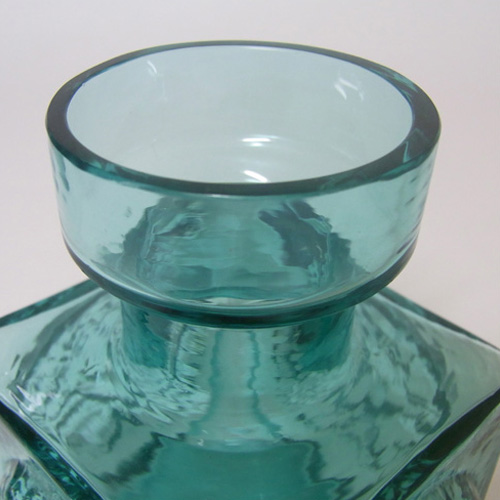 Dartington #FT66 Blue Glass Frank Thrower 'Sun' Vase - Label - Click Image to Close