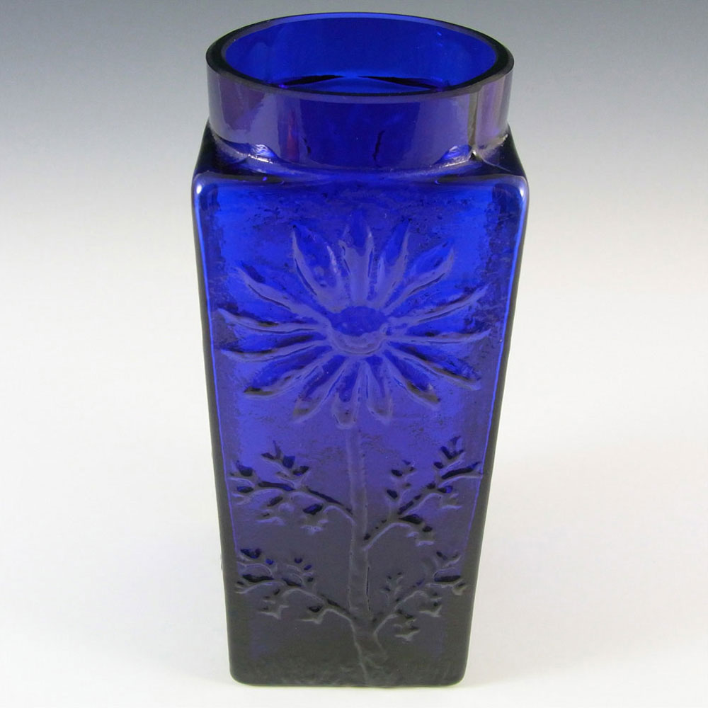 (image for) Dartington #FT228 Frank Thrower 7.25" Blue Glass 'Marguerite' Vase - Click Image to Close