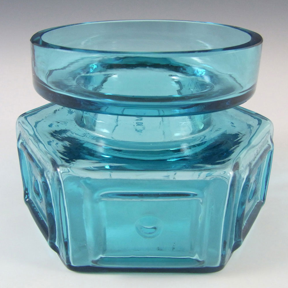 Dartington #FT88 Frank Thrower Kingfisher Blue Glass Vase - Click Image to Close