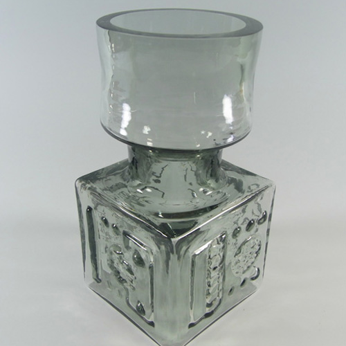 (image for) Dartington #FT65 Frank Thrower Smoky Glass Geometric Vase - Click Image to Close